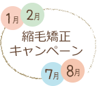 １月・２月・７月・８月は縮毛矯正キャンペーン。